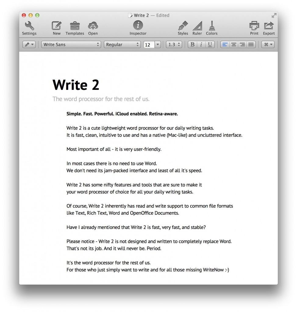 better word process for mac